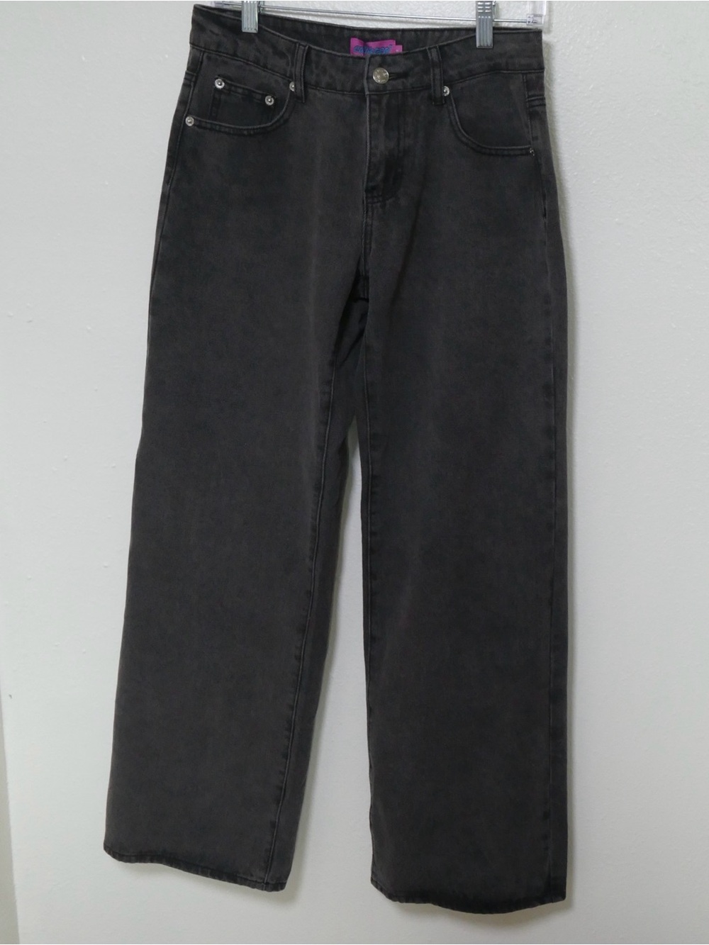 Edikted NWT Wide Leg Jeans Faded Black Wash  Mid Rise Women’s Size S 31 Inseam